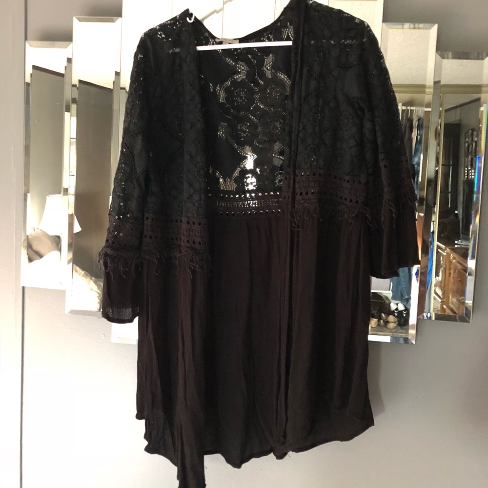 Black Lace Kimono